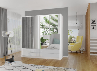 Multi-purpose shelves Wardrobe Shelf Mirror Coat rack Storage Wardrobe